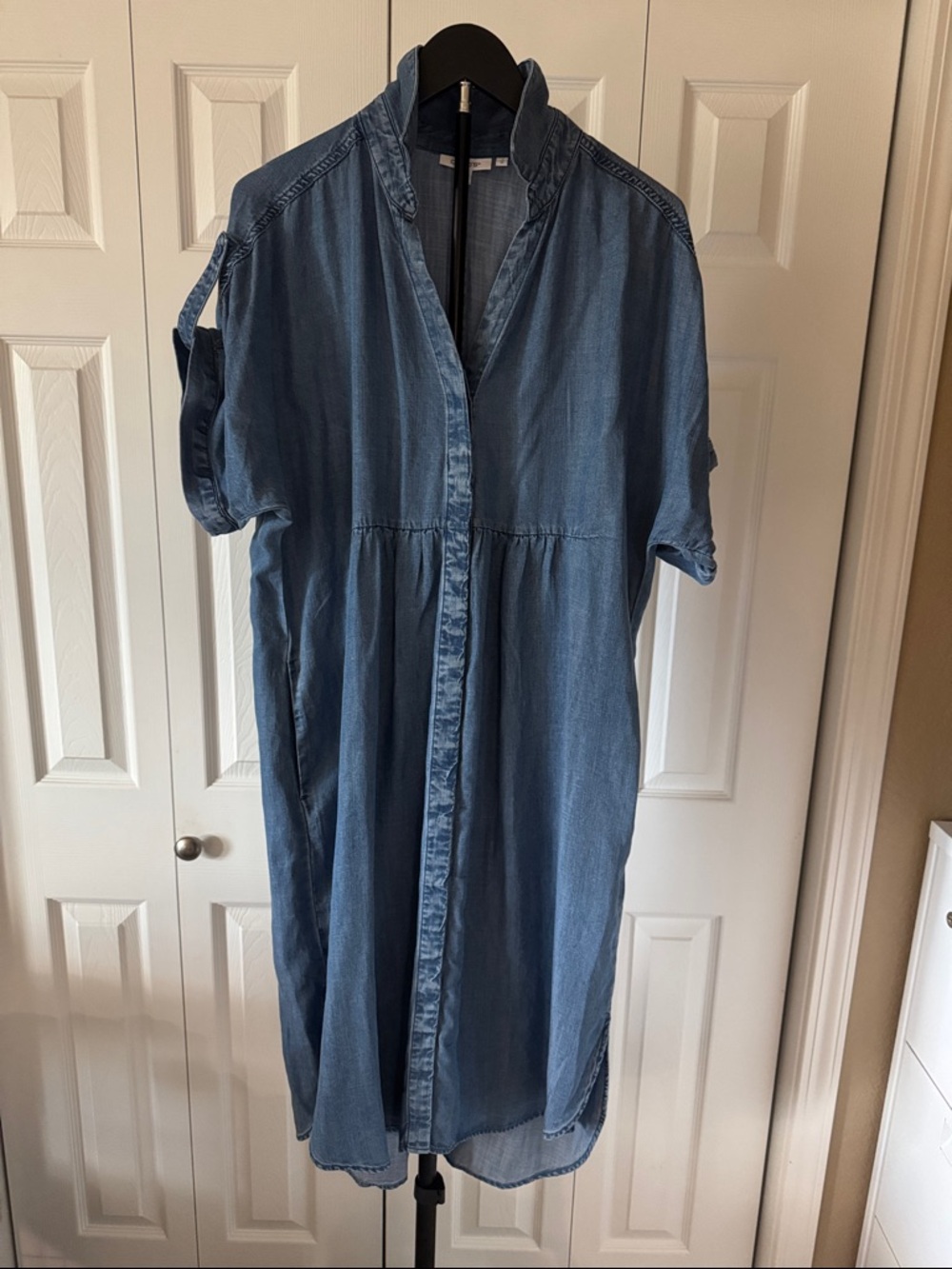 Chico's Denim Blue Midi Shirt Dress